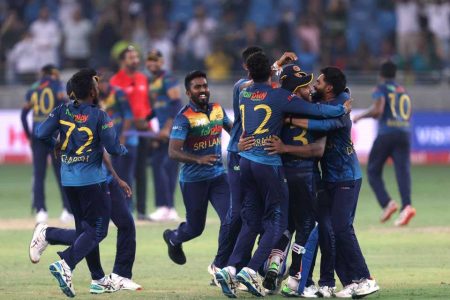 Sri Lanka players celebrate after the match REUTERS/Christopher Pike