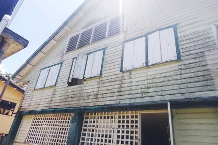 A broken window at the Santa Rosa Primary School
