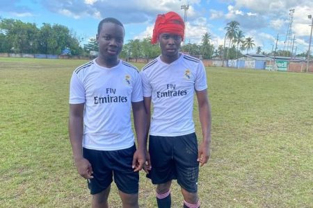 Botofago scorers from left Ojani Whittington, and Tyrese David