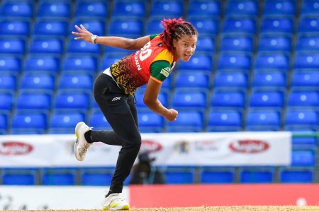 Warriors’ Cherry-Ann Fraser took 3-21 against the Trinbago Knight Warriors but the match was abandoned because of rain. (Photo courtesy of Getty/CPL T20)