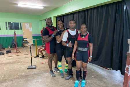 Team Guyana’s quartet of Julio Sinclair, Kean Andrews, Carlos Petterson-Grifith and Junica Pluck.