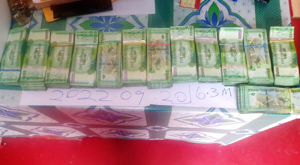The $6,000,000 recovered by the police