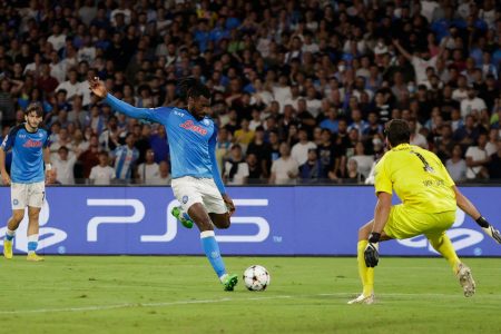 Napoli’s Andre-Frank Zambo Anguissa scores their second goal REUTERS/Ciro De Luca