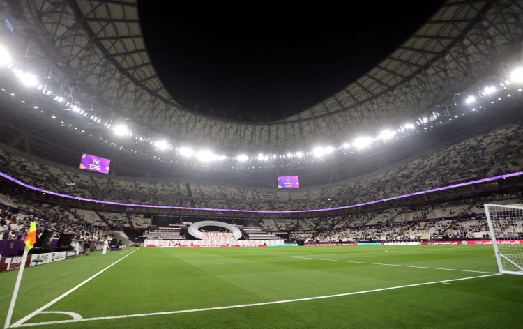 General view inside the stadium before the match. The match is the first to take place at the stadium, which will host the World Cup 2022 final. REUTERS/Ibraheem Al Omari