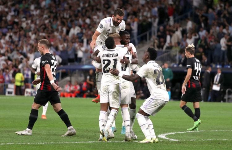 Real Madrid’s Federico Valverde celebrates scoring their first goal REUTERS/Violeta Santos Moura