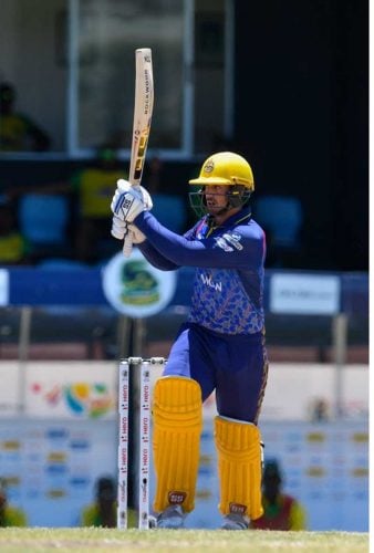 South African Quinton de Kock pulls during his half-century for Barbados Royals. (Photo courtesy Getty/CPL) 