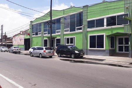 Kaieteur News on Saffon Street which was robbed yesterday morning
