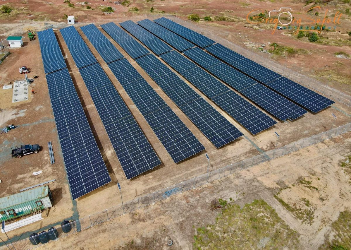 An aerial view of Lethem solar farm (Gregory Sukull photo)