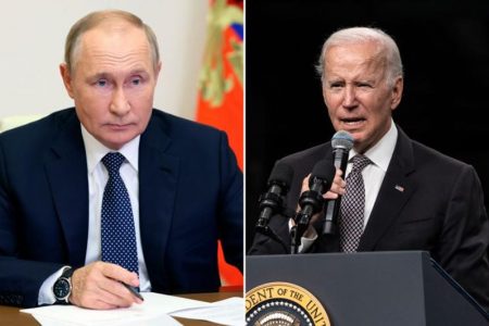 Vladimir Putin (left) and Joseph Biden
