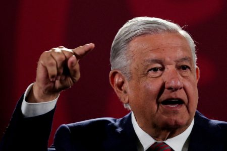 FILE PHOTO: Mexico's President Andres Manuel Lopez Obrador gestures during a news conference at the National Palace in Mexico City, Mexico, June 20, 2022. REUTERS/Edgard Garrido//File Photo