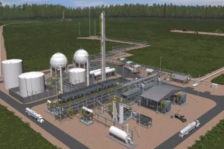 An artist’s impression of the natural gas plant (Esso Exploration and Production Guyana Limited image)