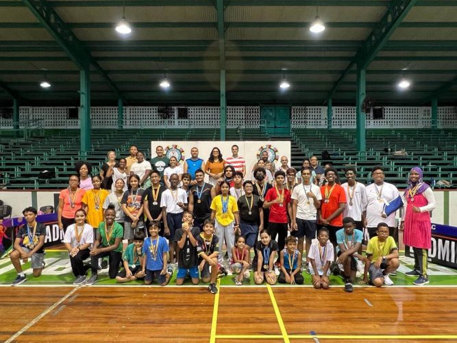 The various winners of the just concluded Guyana Badminton Association’s National Junior championships