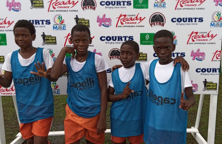 Enterprise scorers Jashan Haynes (1st from left), Nashon Wharton, Isandro Vincent and Dontay Kowlessar