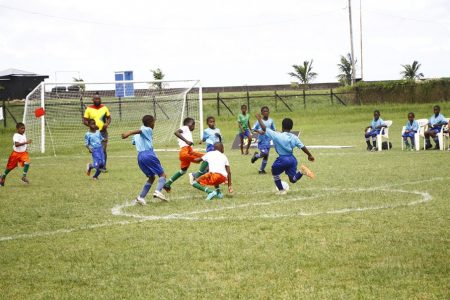 Scenes from the ninth edition of the Courts Pee Wee Boys U-11 football championships yesterday at the Ministry of Education ground, Carifesta Avenue in Georgetown