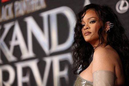 FILE PHOTO: Singer Rihanna attends a premiere for the film Black Panther: Wakanda Forever in Los Angeles, California, U.S., October 26, 2022.  REUTERS/Mario Anzuoni/File Photo