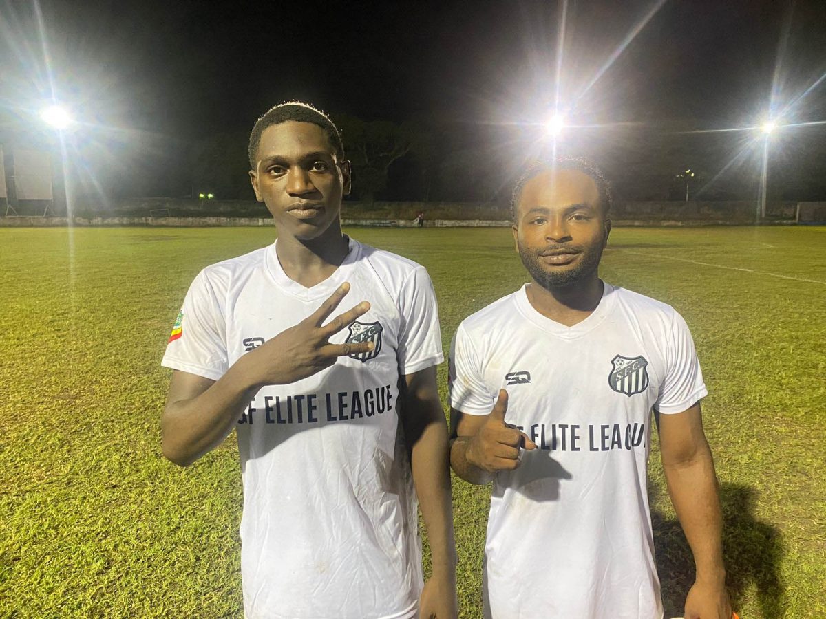 Santos scorers from right Akosi Jervis and Stephon Reynolds
