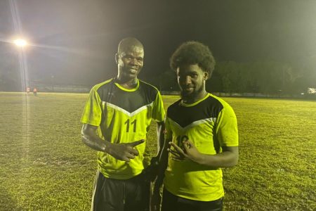 Topp XX scorers from left Travis Watterton and Aminiki Mayers. Missing is Ryan Noel