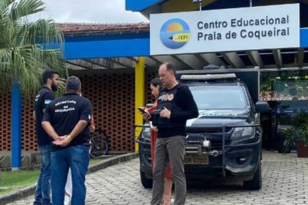 Police officers stand at the entrance of the Praia de Coqueiral Educational Centre, one of two schools where a shooting took place, after an armed man opened fire, in Aracruz, Espirito Santo State, Brazil, on November 25, 2022.
FOLLOW US
