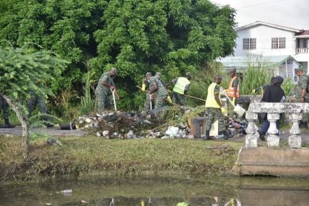 Part of the cleanup (Office of the President photo)