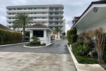 View of the entrance to the condominium complex ONE Cable Beach, a beachfront residence in New Providence, Bahamas, November 18, 2022. REUTERS/Koh Gui Qing