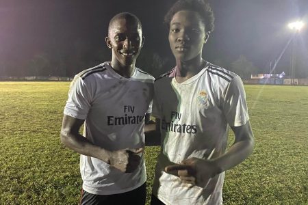 Botofago scorers (from left) Jamal Haynes and Roshon Kitt