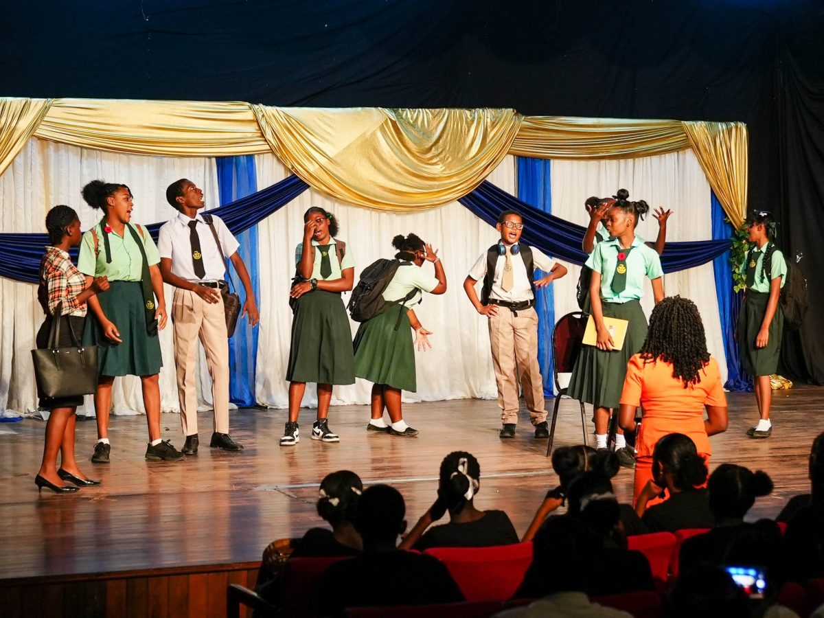Charlestown Secondary students during a performance at the recent the Secondary Schools Choral Speaking Festival 2022. (Ministry of Education photo) 