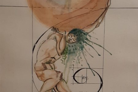 “Coconut Spiral” (2022) by Shequita Michael, 14in x 10in (35.5cm x 25.4cm),
watercolour and pen on paper. Photo: Courtesy of the artist