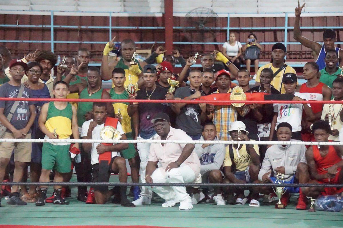  The Best Gym trophy was shared between GDF and the Guyana Police Force (GPF). Both outfits finished with nine points apiece and jointly shared the award. (Emmerson Campbell photo)
