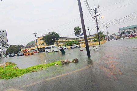 The junction of Quamina and Carmichael streets yesterday