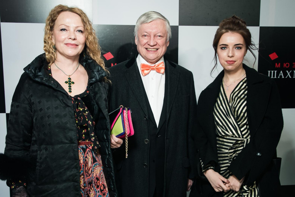 World chess champion Anatoly Karpov right with his wife Irina left