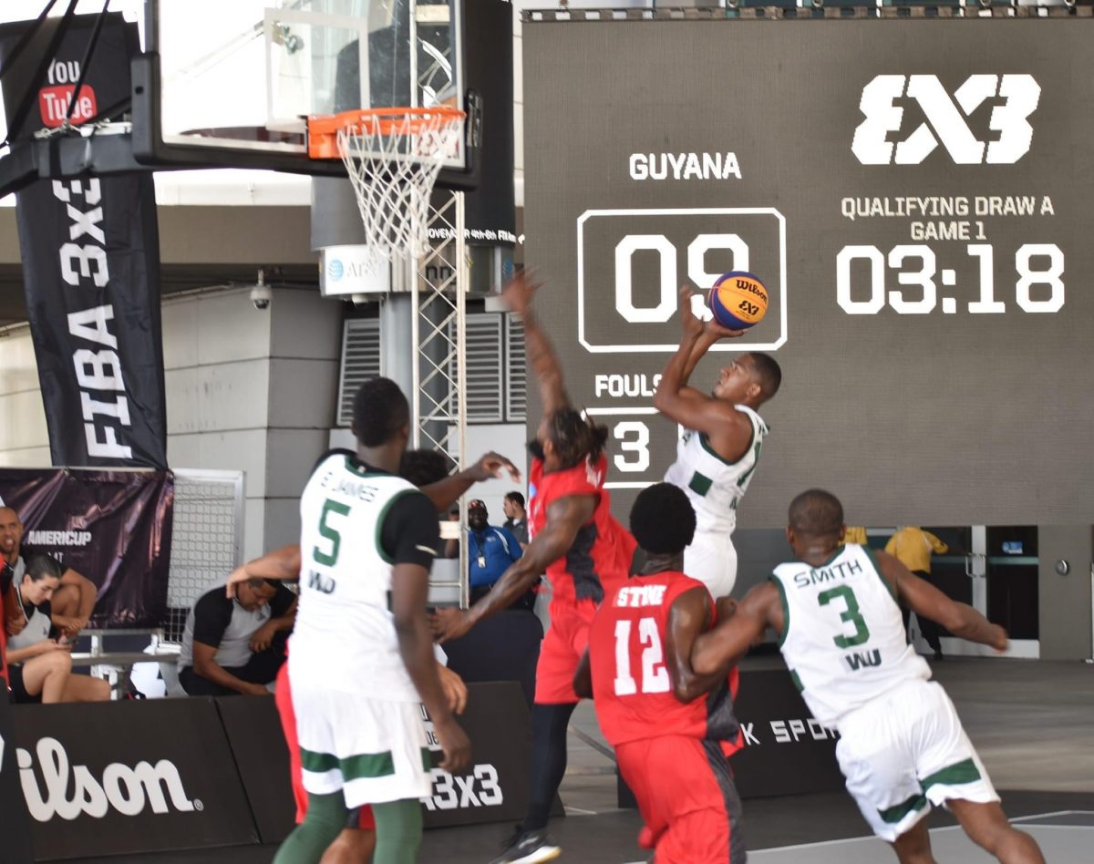 Scenes from the Guyana and Aruba clash in the men’s qualifying pool of the FIBA 3x3 AmeriCup Championship