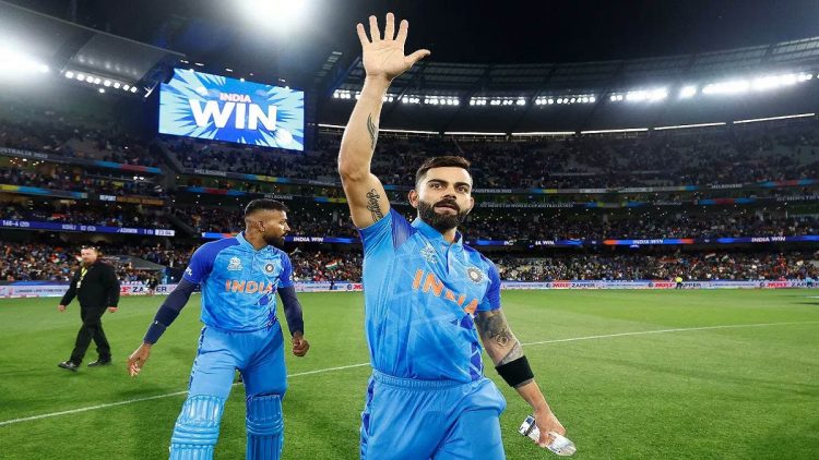 Virat Kohli made an unbeaten 64 as India put one foot in the door of the semi-finals yesterday.