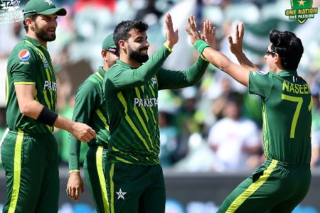 Pakistan are through to the World Cup T20 semi-finals after defeating Bangladesh yesterday.(Photo courtesy Twitter)
