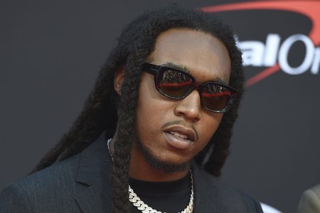 Takeoff, of Migos, arrives at the ESPY Awards on Wednesday, July 10, 2019, at the Microsoft Theater in Los Angeles. (Photo by Jordan Strauss/Invision/AP)