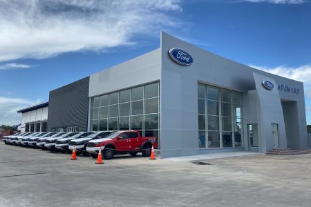 Ford trucks on display at the Tradewind Automotive Inc (TAI) office at Farm, on the East Bank of Demerara