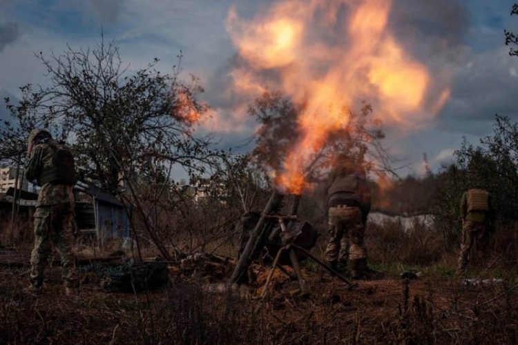 Ukrainian servicemen fire a mortar on a front line, as Russia’s attack on Ukraine continues, near Bakhmut, Donetsk region, Ukraine, in this handout image released November 6, 2022. ― Handout via Reuters
