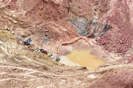 A deep mining pit at Chinese Landing. (SN file photo)