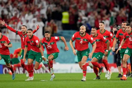 Ecstasy! Moroccan players celebrate after eliminating Spain from 2022 FIFA World Cup on penalty kicks