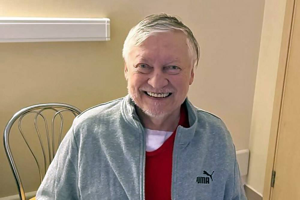 World chess champion Anatoly Karpov training in a gym Stock Photo