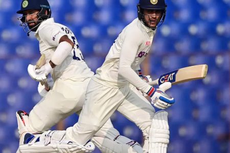 India’s Shubman Gill (right) and Cheteshwar Pujara struck respective second innings centuries, as they set host Bangladesh a world record chase of 513
