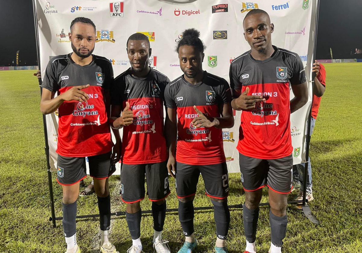 Feared foursome! Region #3 scorers from left Jamal Perreira, Dexroy Adams, Trayon Bobb and Delon Lanferman