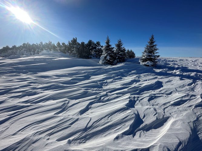 A view of an area after heavy snowfall in Regent, North Dakota, U.S. December 23, 2022, in this picture obtained from social media. Blake Rafferty/Twitter@BlakeRafferty1/via REUTERS