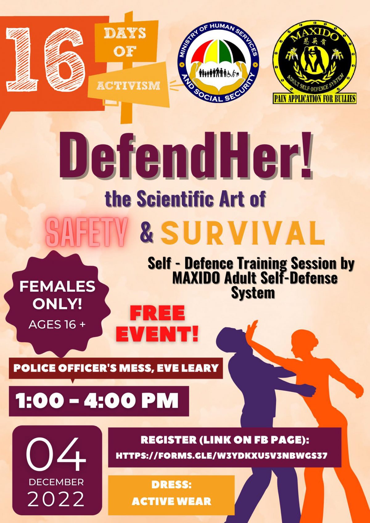 A poster for the DefendHer! event