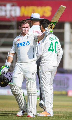 Tom Latham scored his 13th Test century yesterday, the most by a New Zealand opener. (Photo courtesy Twitter)