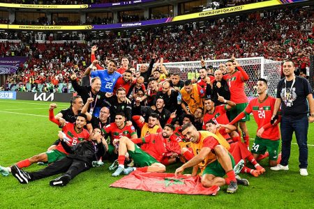HISTORIC! Morocco yesterday became the first African and Arab country to reach the World Cup semifinals. (Photo courtesy Twitter)
