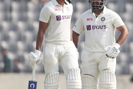 Rishabh Pant and Shreyas Iyer featured in a 159-run fifth-wicket partnership that helped India take control of the second test against Bangladesh yesterday.
