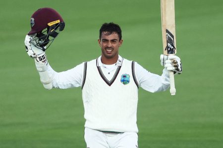 Left-hander Tagenarine Chanderpaul, who
scored a half century on test debut is unbeaten
on  47 on day two of the second Test.
