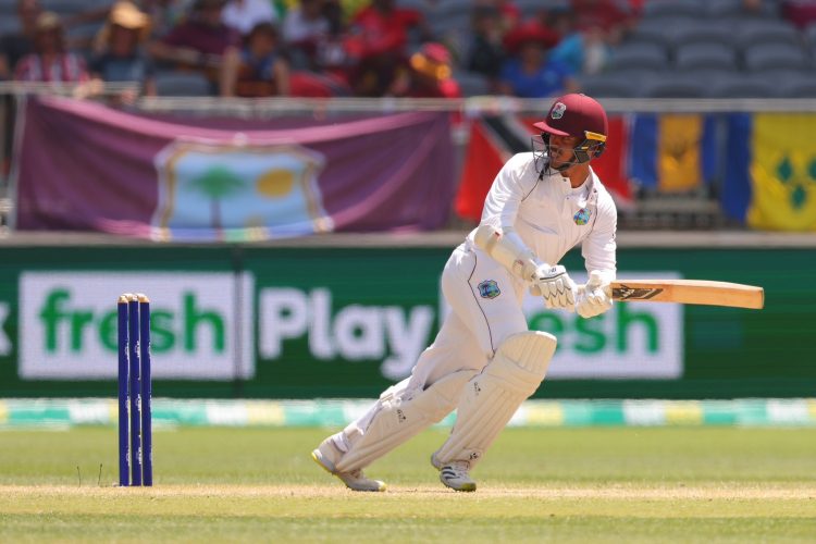 Guyana’s Tagenarine Chanderpaul made 45 in the second innings after scoring a half century on debut in the first innings.
