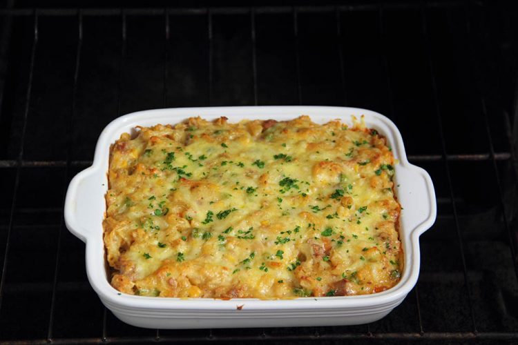 One-dish pan of baked tuna and pasta (Photo by Cynthia Nelson)
