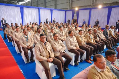 Part of the audience at the aeronautics company event at Kanpur  yesterday. (Office of the President photo)